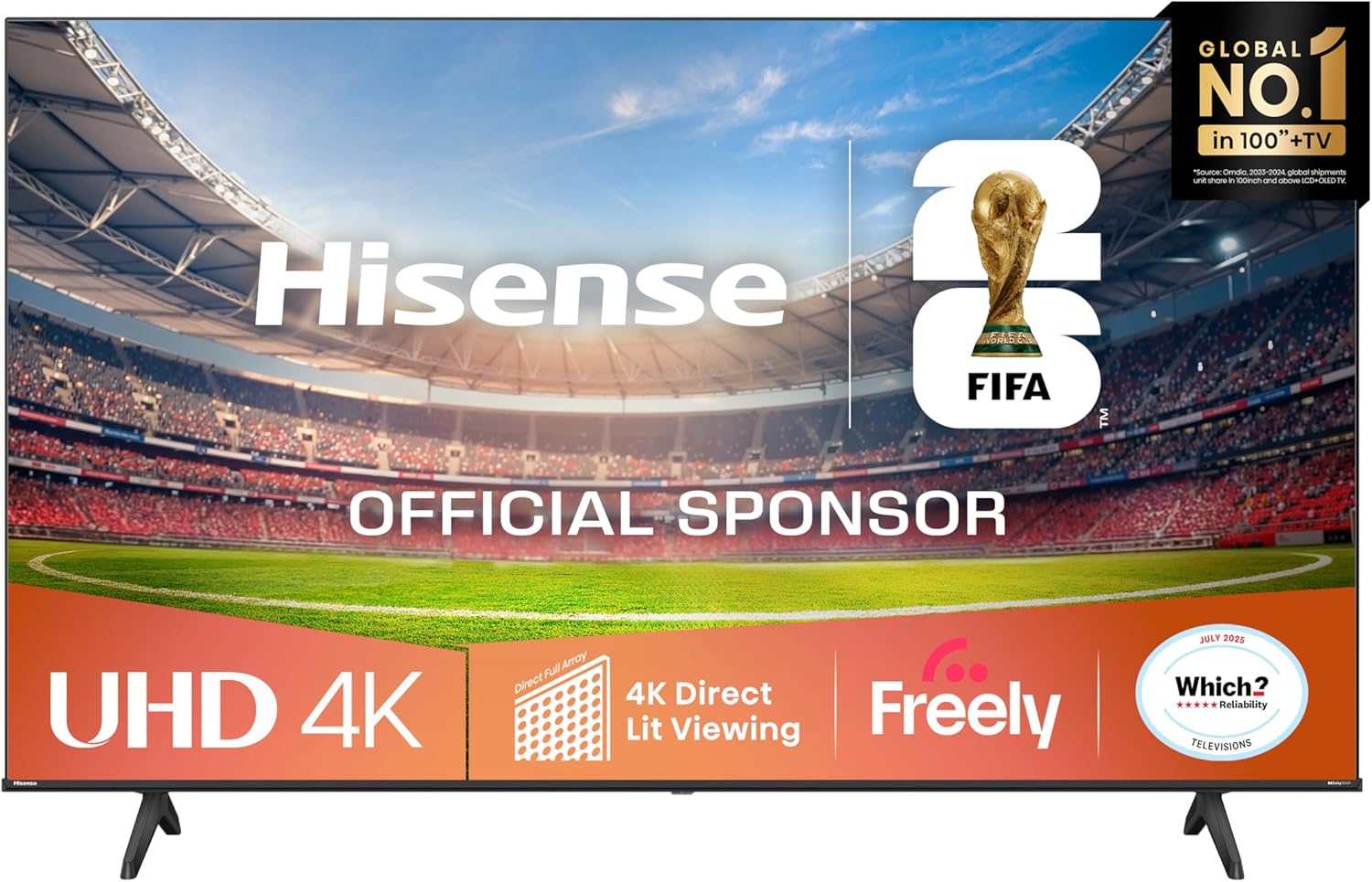 Hisense 50″ 50A6QTUK 4K Ultra HD Smart TV AI TV – 4K UHD, Hi-View AI Engine, Precision Colour, AI Smooth Motion, Sports Mode with Freely, Disney +, YouTube, Netflix [Energy Class E]